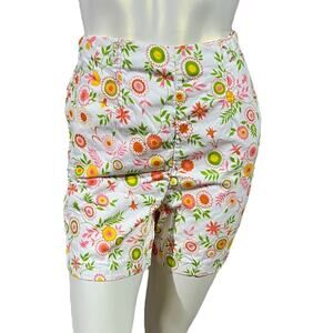 Vintage 1960s Miss Tona High Rise Floral Cotton Shorts XS-S Retro Summer